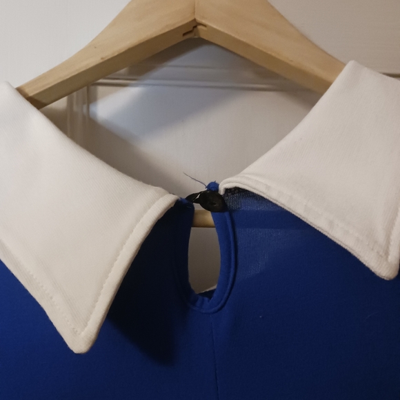 Nouvelle Collection Blue Dress with white collar- Size Large - Picture 7 of 7